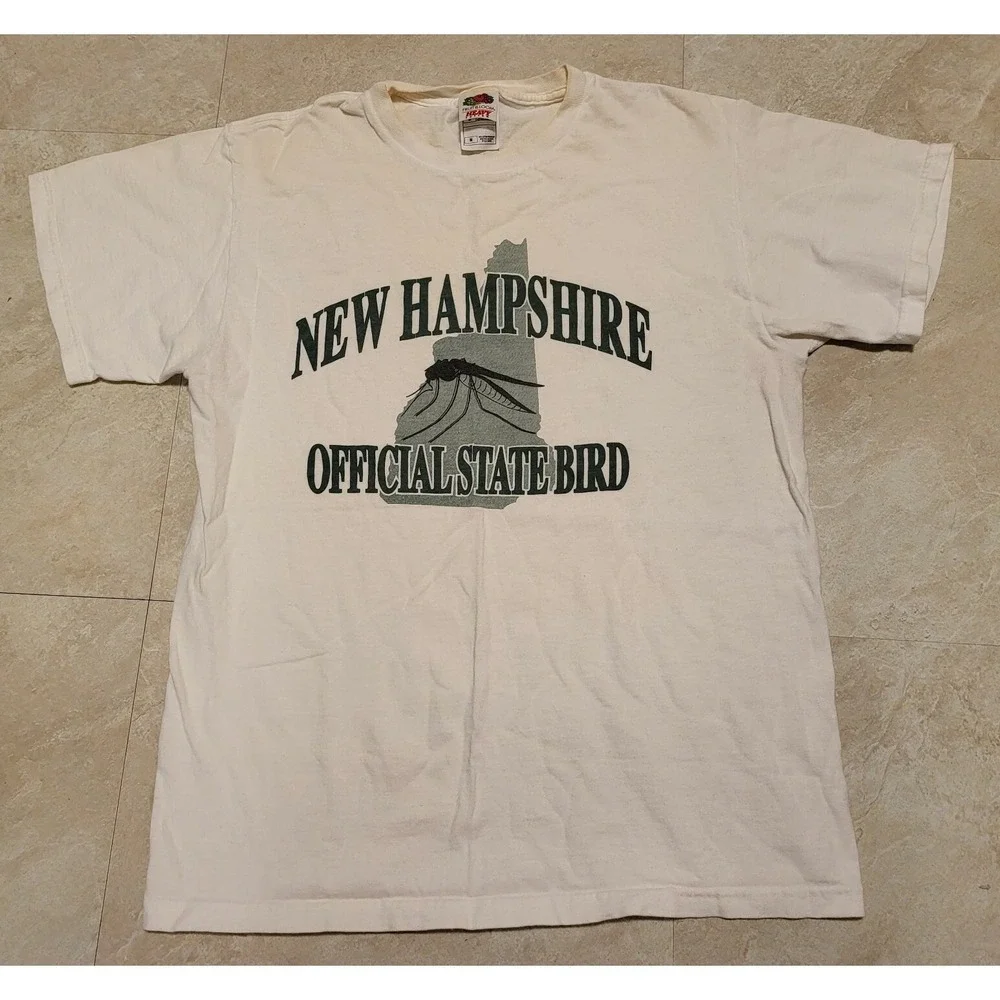 VTG 00s Y2K New Hampshire Mosquito Funny Comedy T Shirt Mens Size M Medium